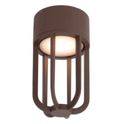 Lucide WELLS - Flush ceiling light Indoor/Outdoor - Ø 10 cm - LED - 1x8W 2700K - IP54 - Rust Brown